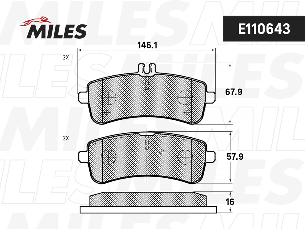 Колодки тормозные, дисковые MERCEDES-BENZ S-Class Miles E110643