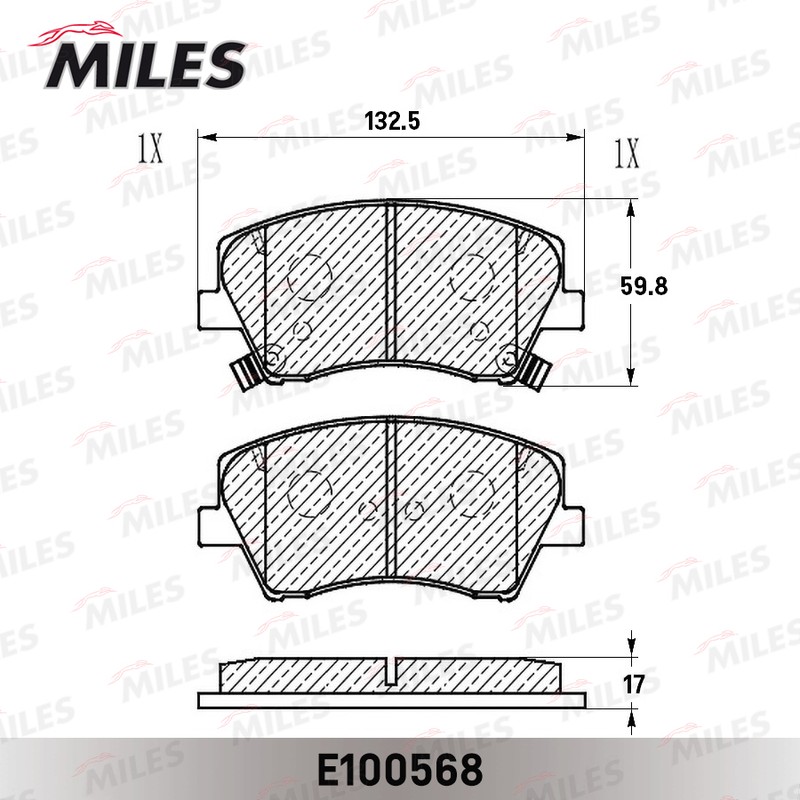 Колодки тормозные, дисковые HYUNDAI ELANTRA Miles E100568