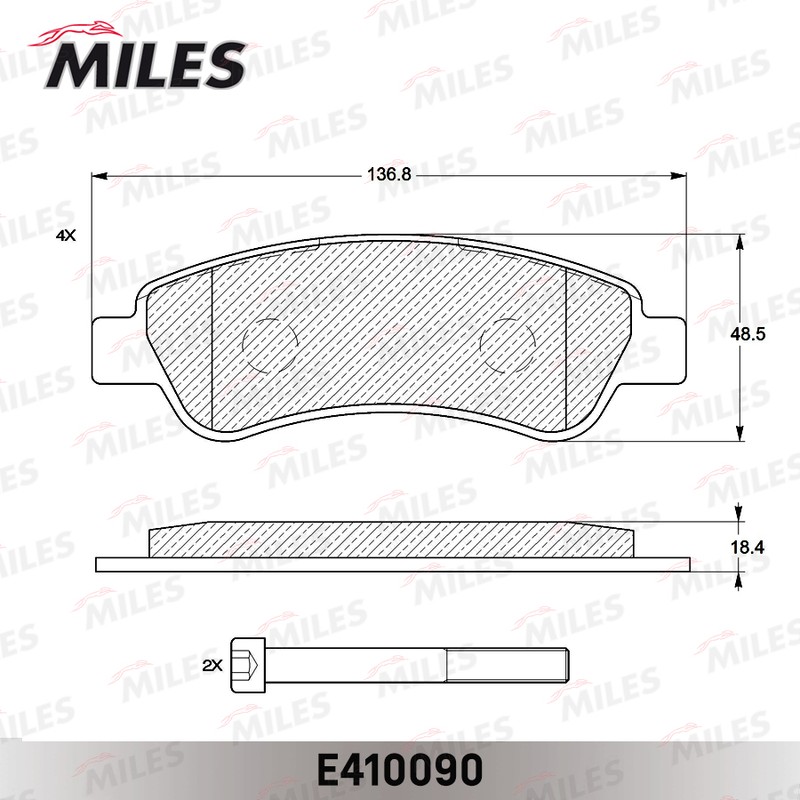 Колодки тормозные, дисковые FIAT DUCATO Miles E410090