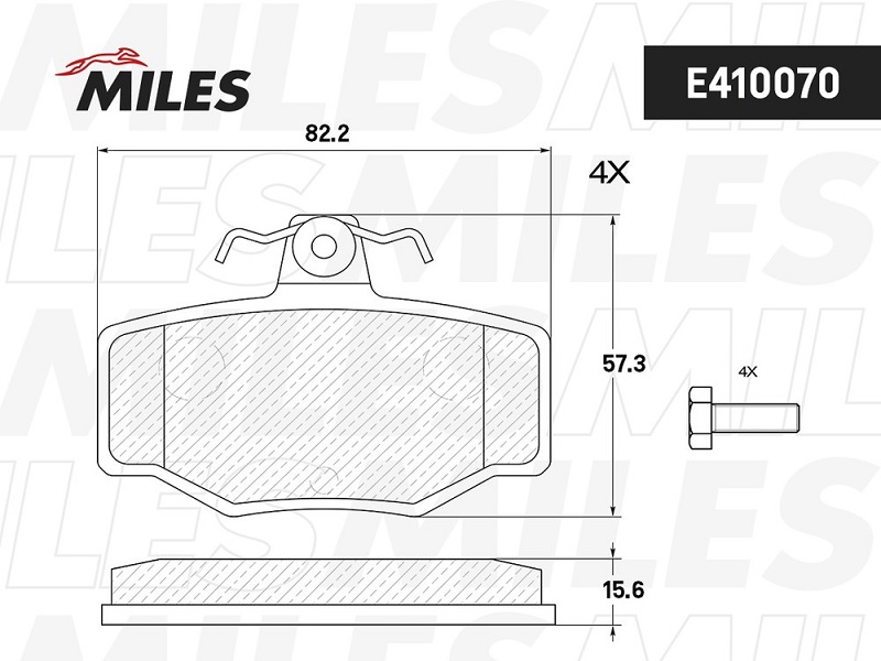 Колодки тормозные, дисковые NISSAN ALMERA Miles E410070