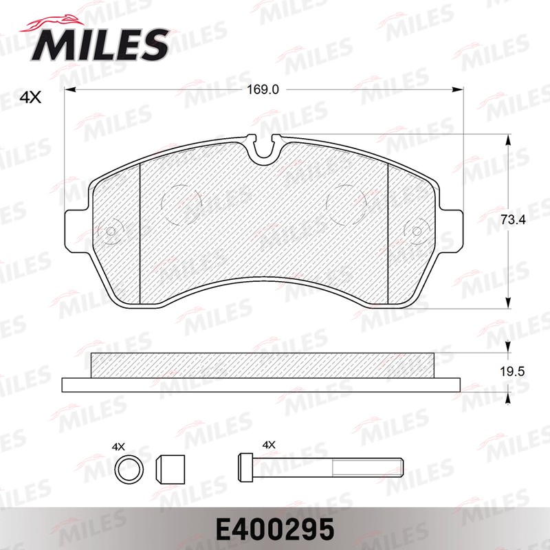 Колодки тормозные, дисковые Mercedes-Benz Sprinter Miles E400295