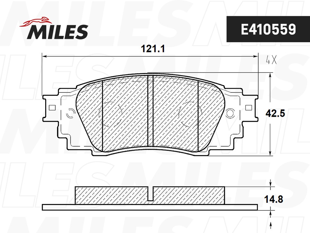 Колодки тормозные, дисковые Lexus RX Miles E410559