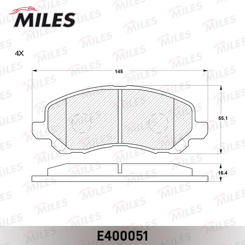 Колодки тормозные, дисковые Mitsubishi Lancer Miles E400051