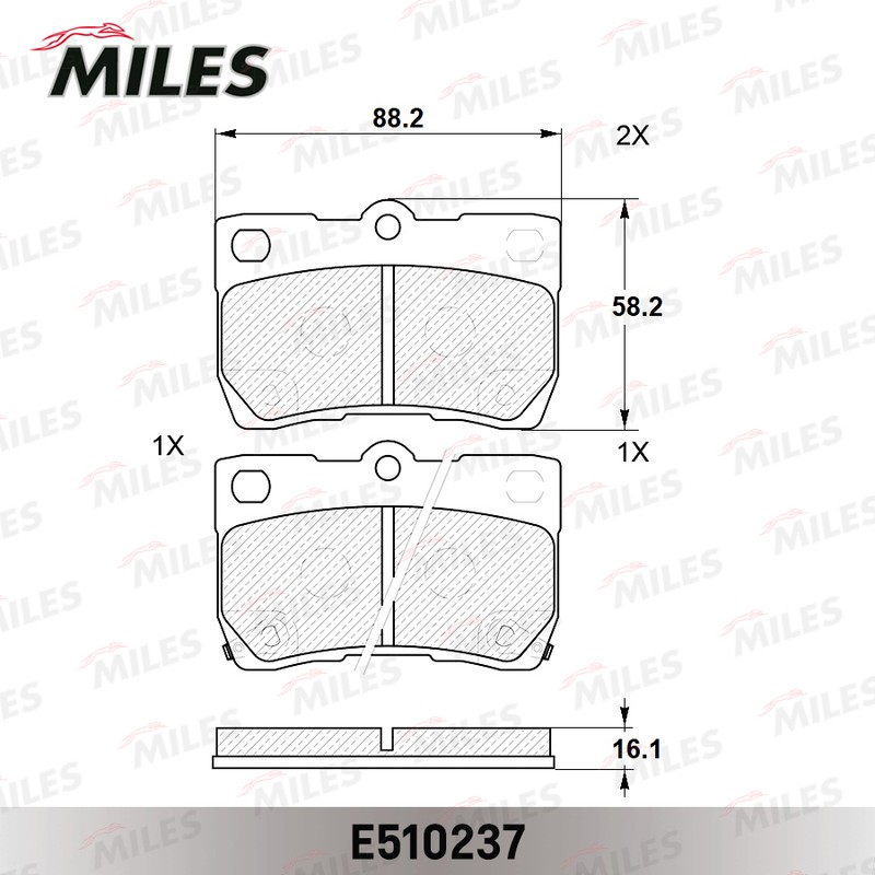 Колодки тормозные, дисковые LEXUS GS Miles E510237