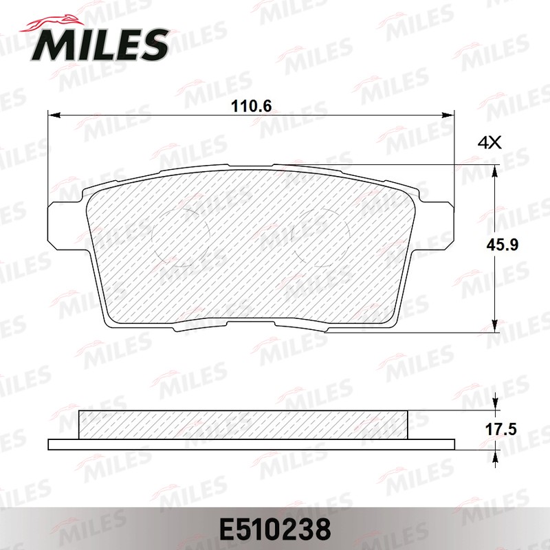 Колодки тормозные, дисковые MAZDA CX-7 Miles E510238