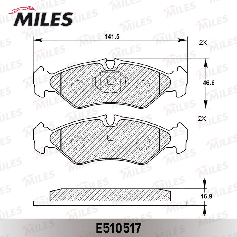 Колодки тормозные, дисковые MERCEDES SPRINTER Miles E510517