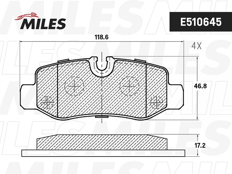 Колодки тормозные, дисковые MERCEDES-BENZ VITO Miles E510645