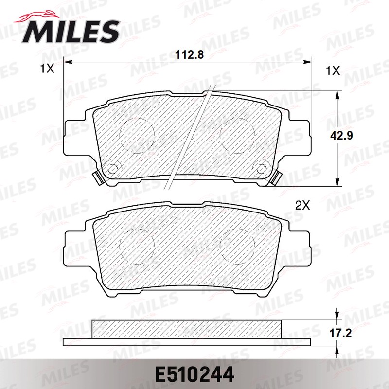 Колодки тормозные, дисковые TOYOTA AVENSIS VERSO Miles E510244