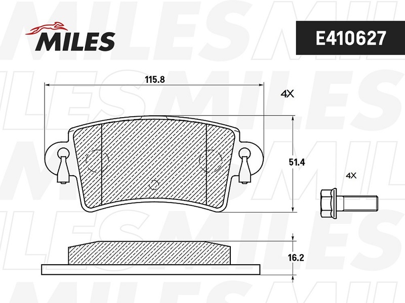 Колодки тормозные, дисковые NISSAN INTERSTAR Miles E410627