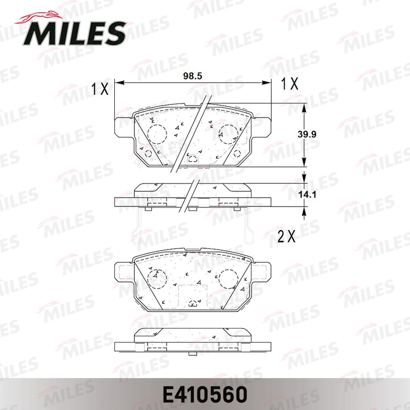 Колодки тормозные, дисковые SUZUKI SWIFT Miles E410560