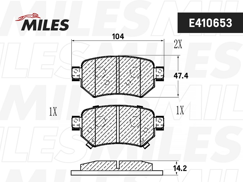 Колодки тормозные, дисковые MAZDA 6 Miles E410653