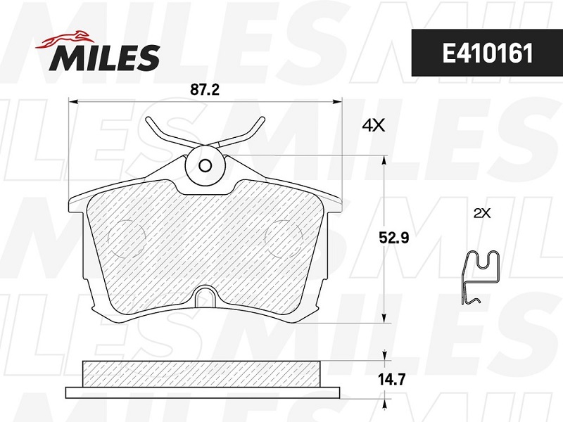 Колодки тормозные, дисковые HONDA ACCORD Miles E410161