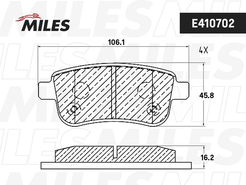 Колодки тормозные, дисковые RENAULT MEGANE Miles E410702