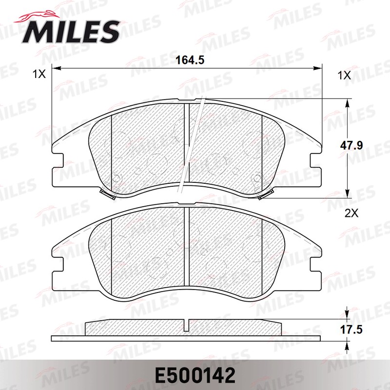 Колодки тормозные, дисковые KIA CERATO Miles E500142