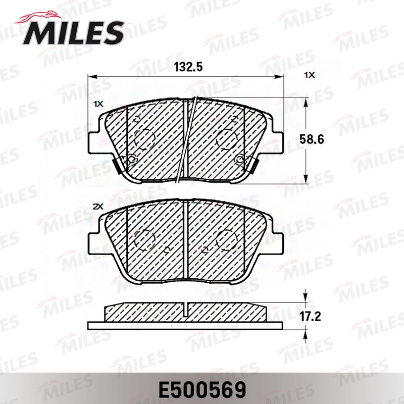 Колодки тормозные, дисковые KIA OPTIMA Miles E500569