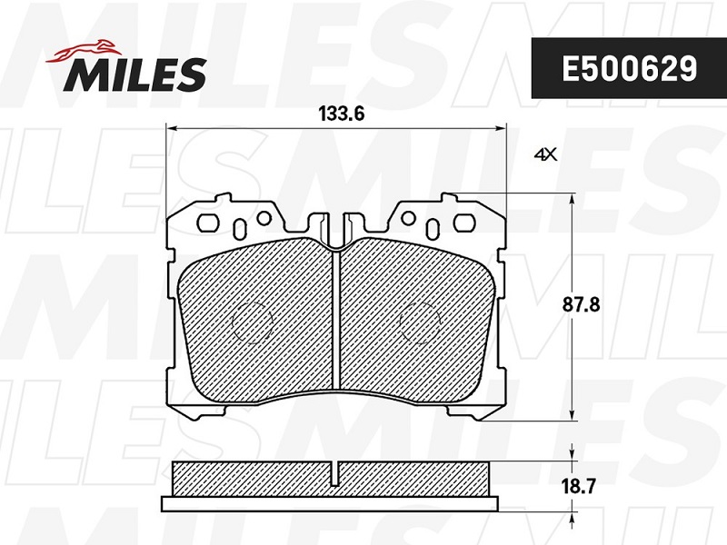 Колодки тормозные, дисковые LEXUS LS Miles E500629