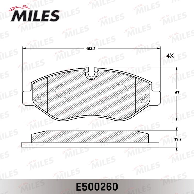 Колодки тормозные, дисковые MERCEDES SPRINTER Miles E500260