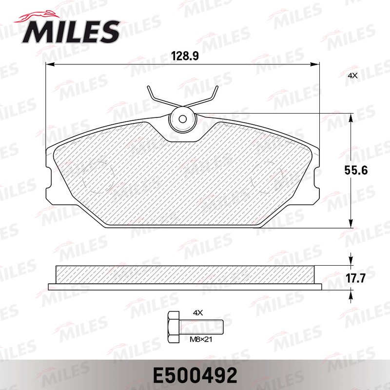 Колодки тормозные, дисковые RENAULT LAGUNA Miles E500492