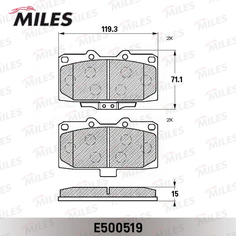 Колодки тормозные, дисковые SUBARU FORESTER Miles E500519