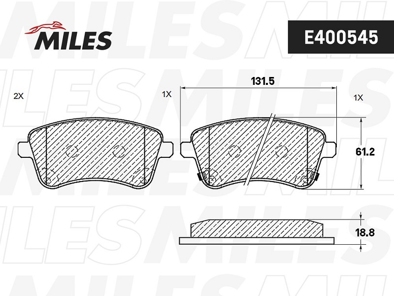 Колодки тормозные, дисковые KIA VENGA Miles E400545