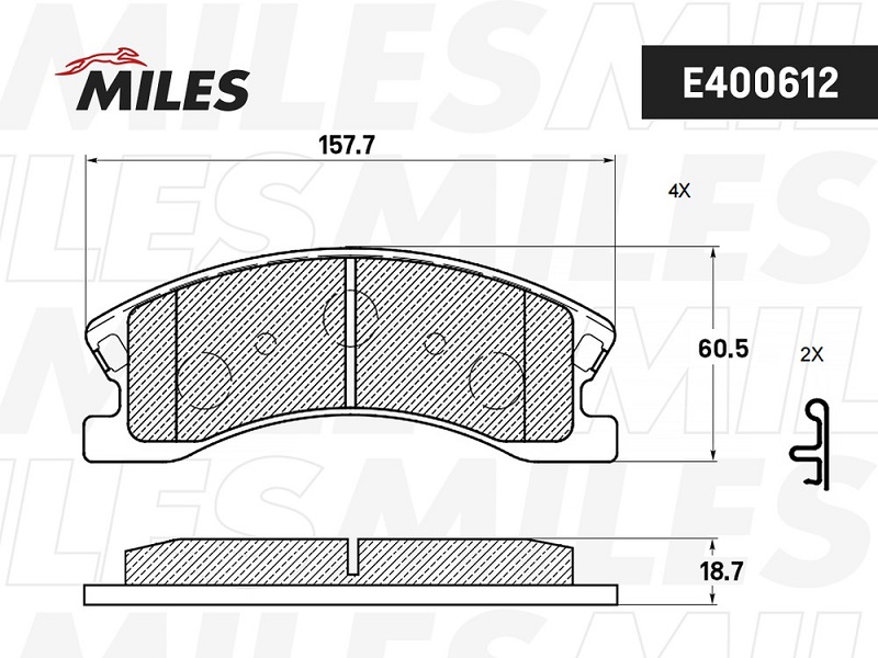 Колодки тормозные, дисковые JEEP GRAND CHEROKEE Miles E400612