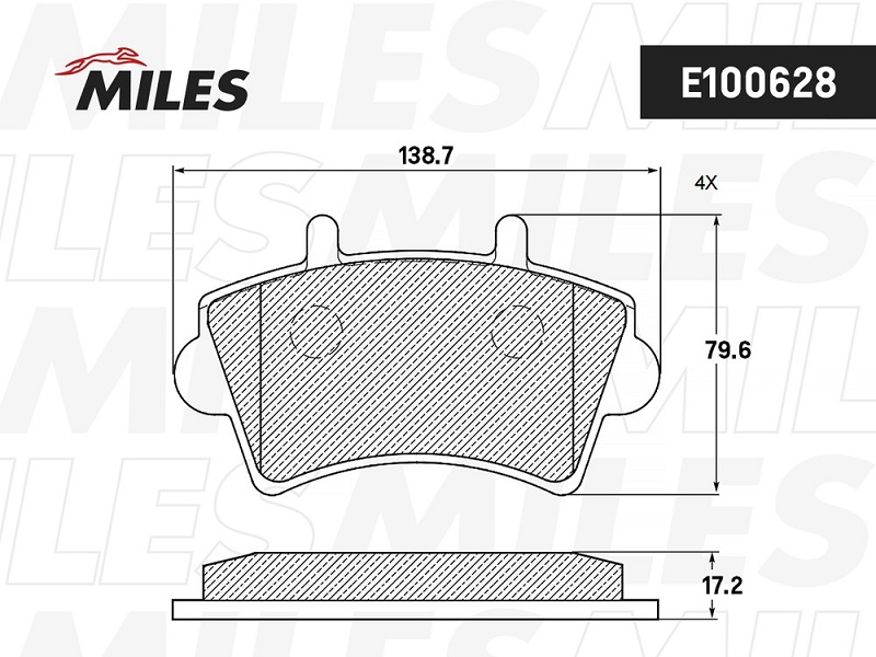 Колодки тормозные, дисковые NISSAN INTERSTAR Miles E100628