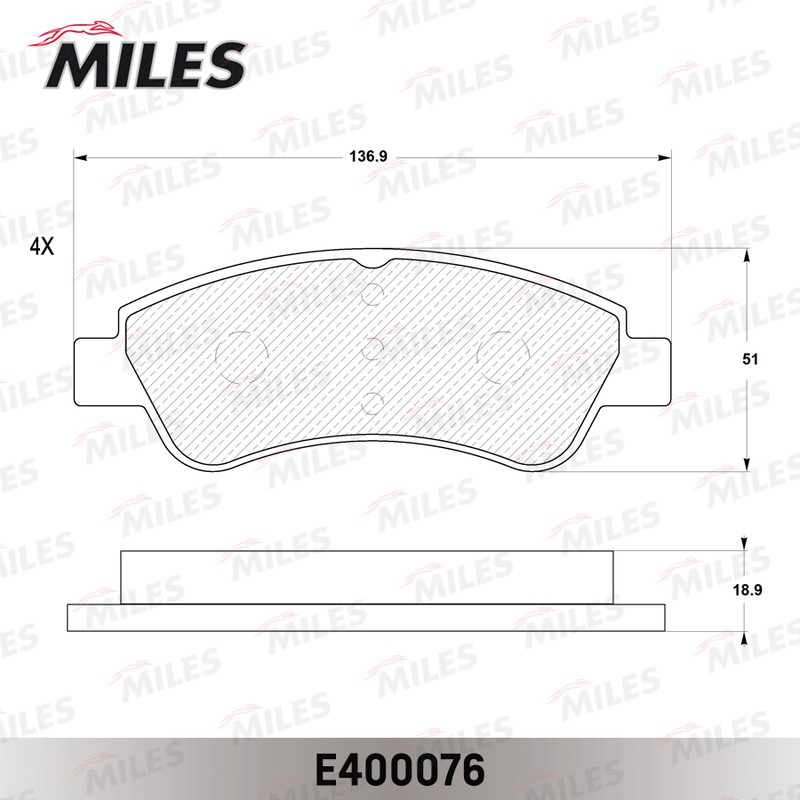 Колодки тормозные, дисковые CITROEN C4 Miles E400076