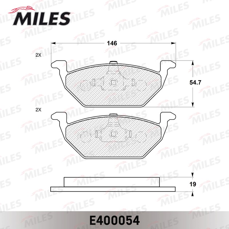 Колодки тормозные, дисковые SKODA FABIA Miles E400054