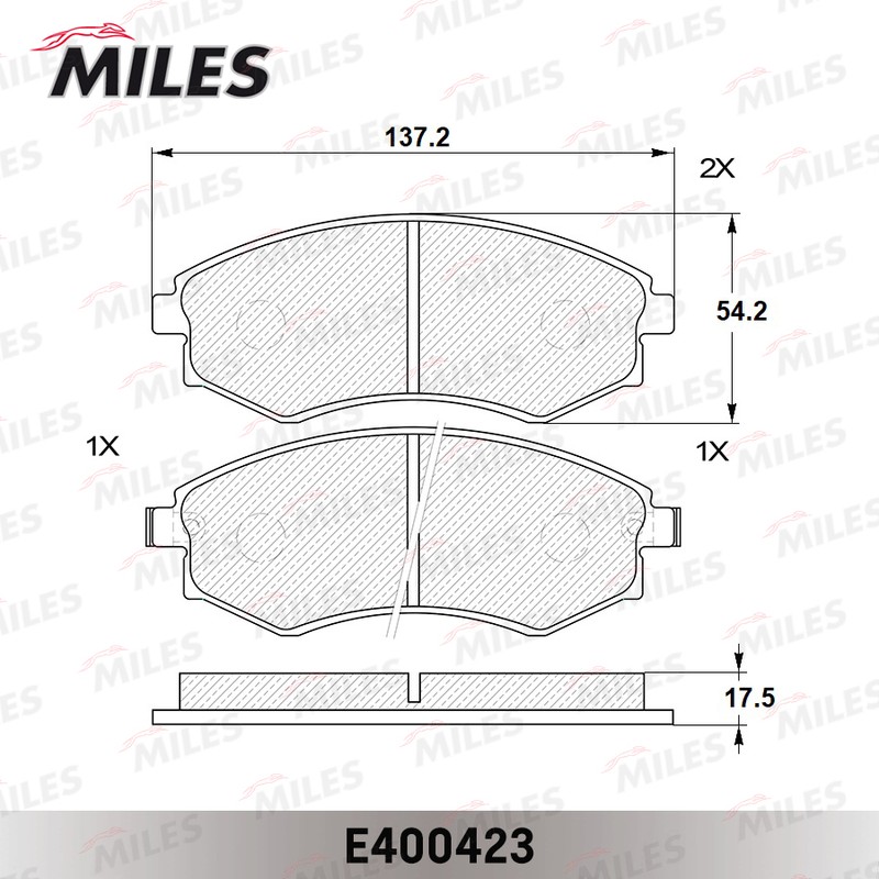 Колодки тормозные, дисковые HYUNDAI ELANTRA Miles E400423