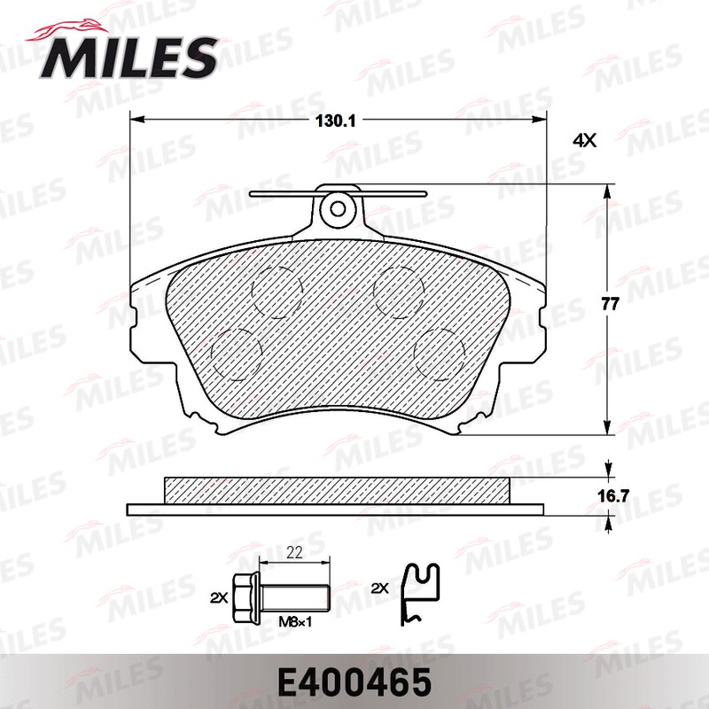 Колодки тормозные, дисковые MITSUBISHI CARISMA Miles E400465