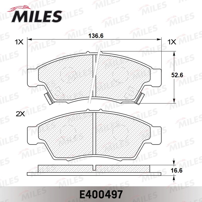 Колодки тормозные, дисковые SUZUKI LIANA Miles E400497