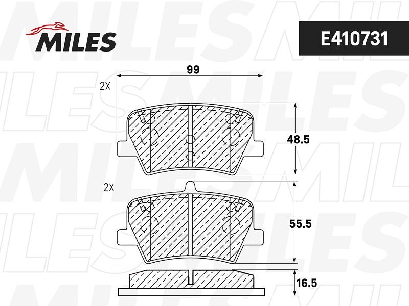 Колодки тормозные, дисковые GEELY TUGELLA Miles E410731