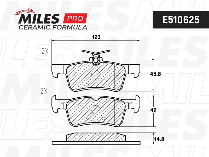 Колодки тормозные, дисковые PEUGEOT 308 Miles E510625