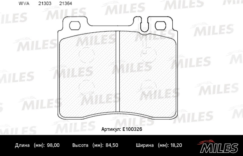 Колодки тормозные, дисковые MERCEDES S-CLASS Miles E100326