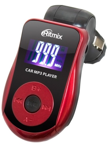 Автомобильный FM-модулятор Ritmix FMT-A720 красный SD USB PDU #1