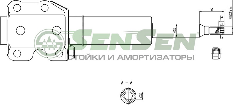 Амортизатор передний Sensen 4214-0168 MERCEDES SPRINTER