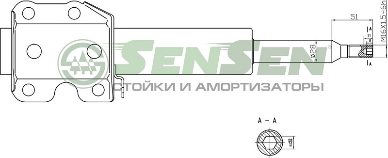 Амортизатор передний Sensen 4214-0167 MERCEDES SPRINTER