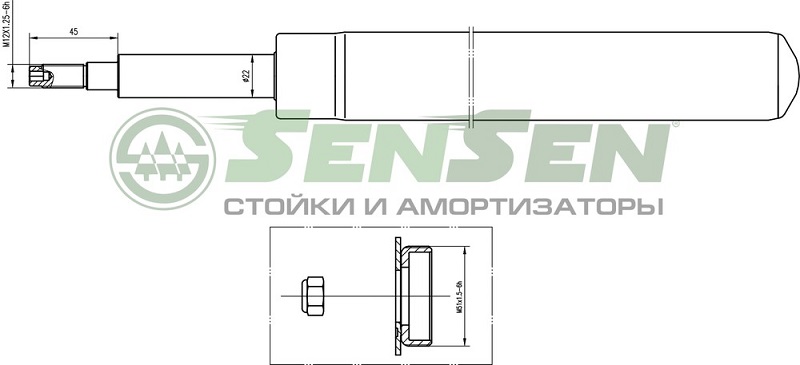 Амортизатор передний Sensen 2213-0002 DAEWOO Nexia