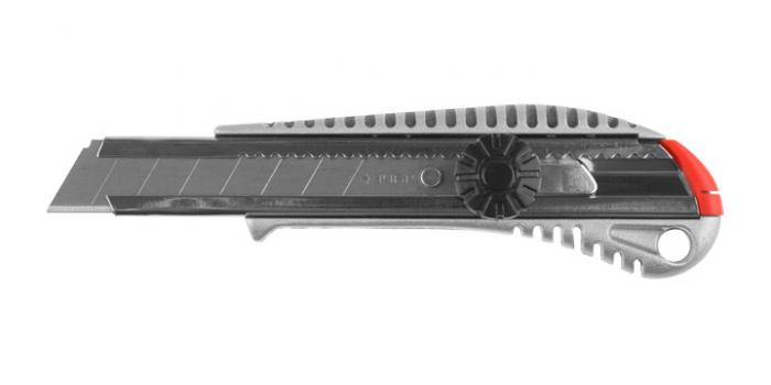 Нож ЗУБР МАСТЕР 09172 металлический корпус, механический фиксатор, 18 мм