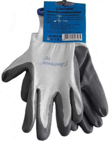 Перчатки с полиуретановым покрытием UNITRAUM бело-серые XL UN-N001-10