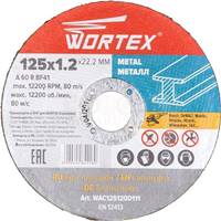 Круг отрезной 125х1,2x22,2 мм для металла WORTEX WAC125120D111