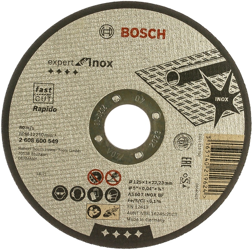 Диск отрезной по металлу Bosch 2608600549, 125х22.2 мм