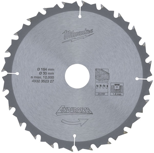 Пильный диск Milwaukee 4932352327, 184х30 мм