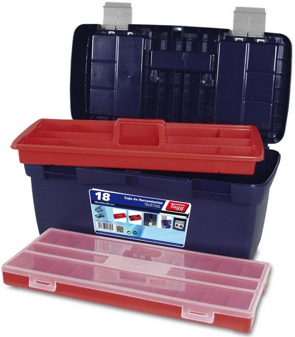 Ящик для инструмента пластмассовый TAYG 118005, 58x29x29см (с лотком и органайзером) (мет. замки) 
