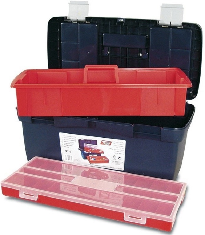 Ящик для инструмента пластмассовый TAYG 119002, 58x29x29см (с лотком и органайзером) (мет. замки) 