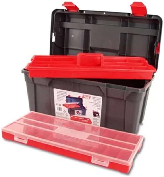 Ящик для инструмента пластмассовый TAYG 134005, 58x28,5x29см (с лотком и органайзером) 