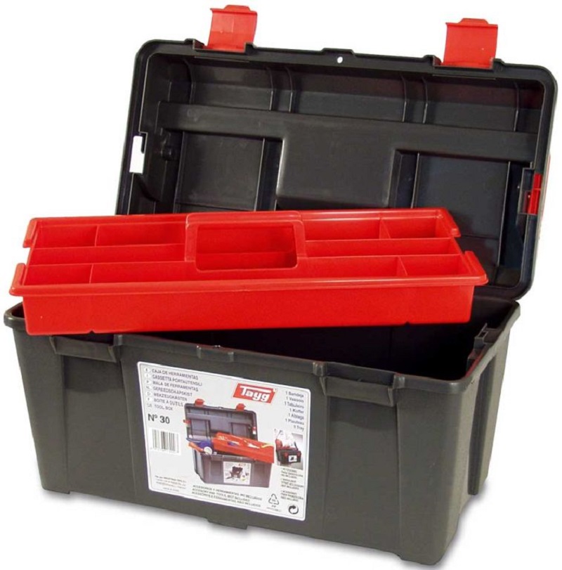 Ящик для инструмента пластмассовый TAYG 130007, 44,5x23,5x23см (с лотком) 