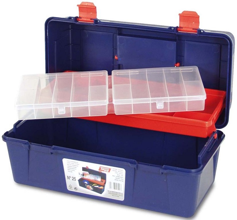 Ящик для инструмента пластмассовый TAYG 125003, 40x20,6x18,8см (с лотком и органайзером) 