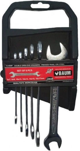 Набор комбинированных ключей 75 градусов Baum 40-10МР, 8-19 мм, 10 предметов
