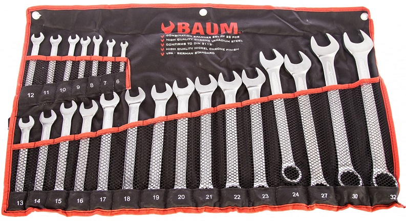 Набор комбинированных ключей BAUM 30-22M, 6-32 мм, 22 предметов